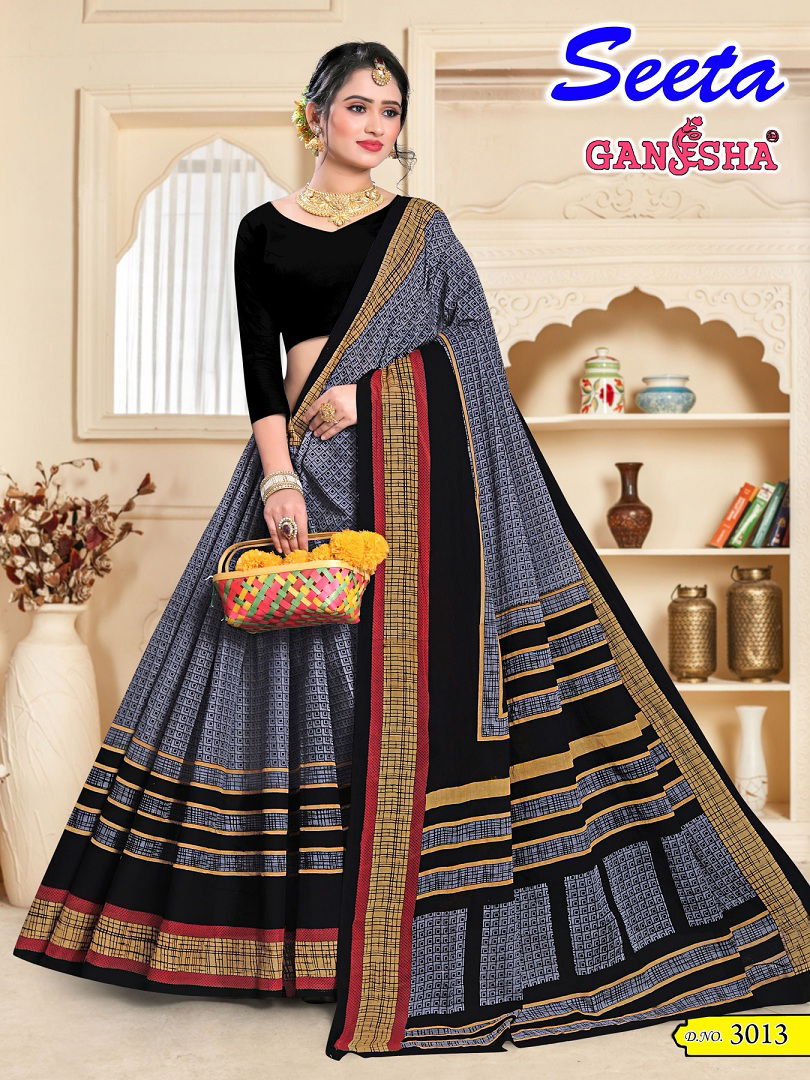 Seeta Vol 3 By Ganesha Daily Wear Pure Cotton Sarees Wholesale Market In Surat